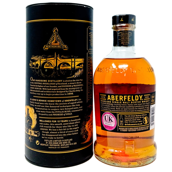 Aberfeldy 12 Year Old Single Malt Scotch Whisky, 70cl, 40% ABV