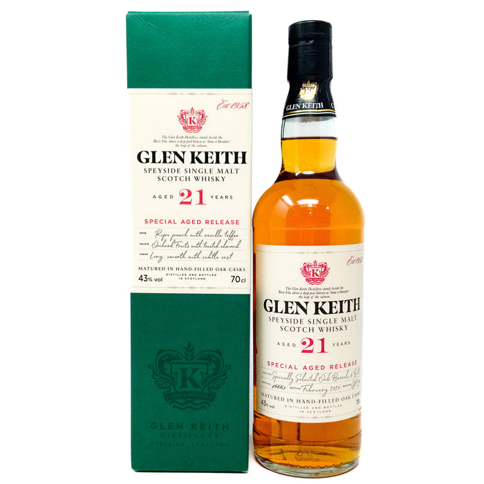 Glen Keith 21 Year Old Special Aged Release Single Malt Scotch Whisky, 70cl, 43% ABV