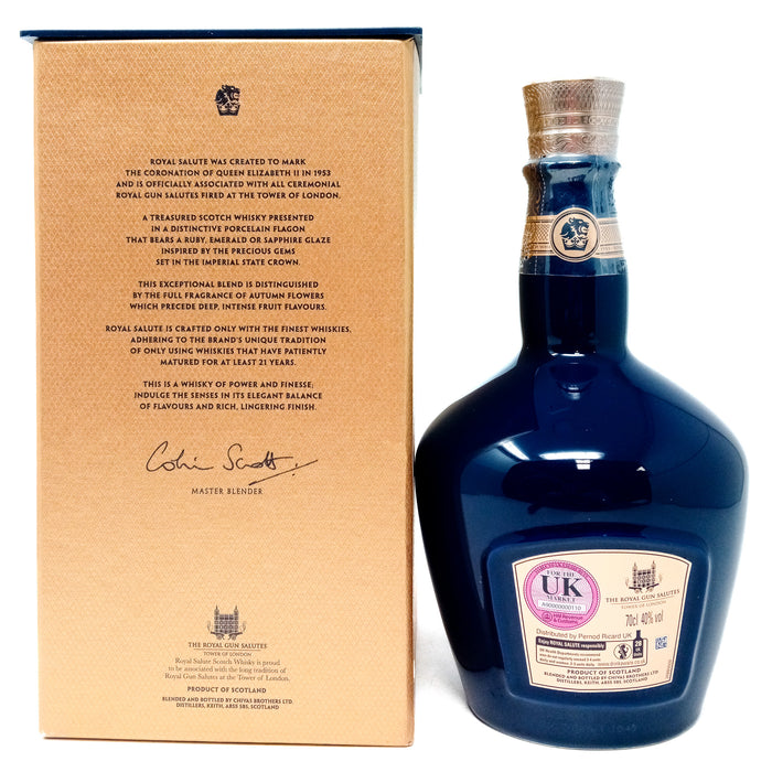 Royal Salute 21 Year Old Sapphire Flagon Blended Scotch Whisky, 70cl, 40% ABV
