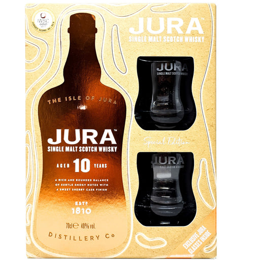 Jura 10 Year Old Glass Pack Single Malt Whisky 70cl, 40% ABV - Old and Rare Whisky (4824388862015)