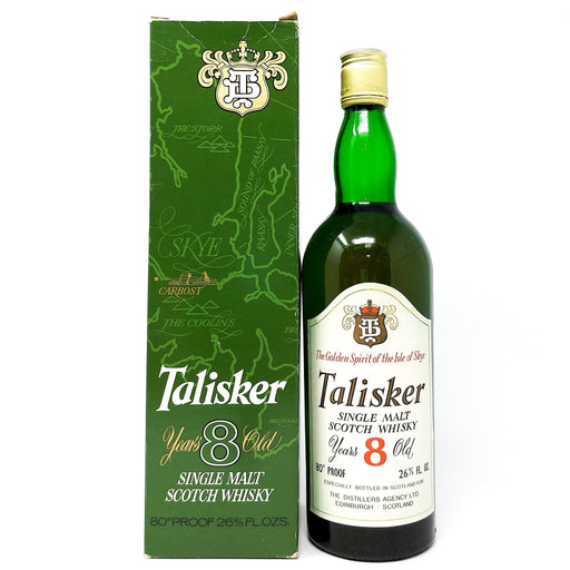 Talisker 8 Year Old Single Malt Scotch Whisky, 26 2/3 fl. ozs., 80° Proof - Old and Rare Whisky (6991007416383)