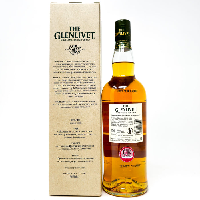 Glenlivet 16 Year Old Nadurra Cask Strength Batch #0114A Single Malt Scotch Whisky, 70cl, 55.3% ABV
