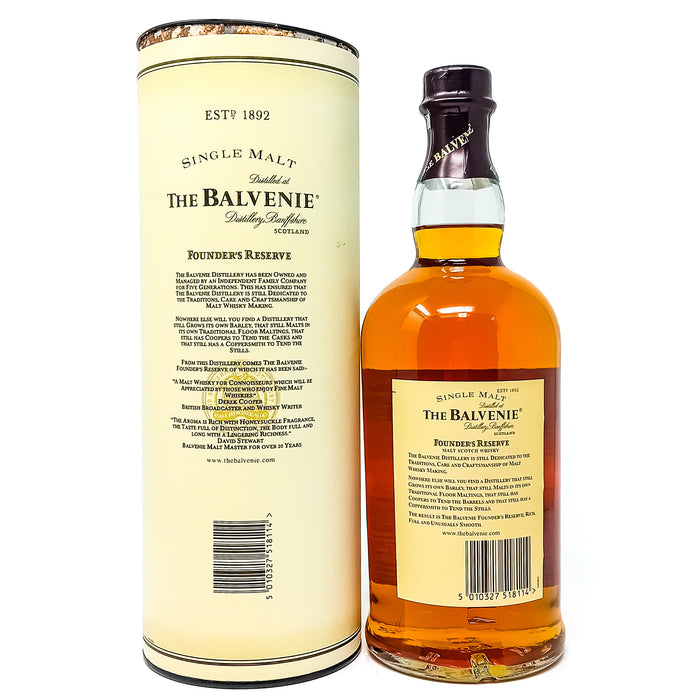 Balvenie 10 Year Old Founder's Reserve Single Malt Scotch Whisky, 1L, 43% ABV