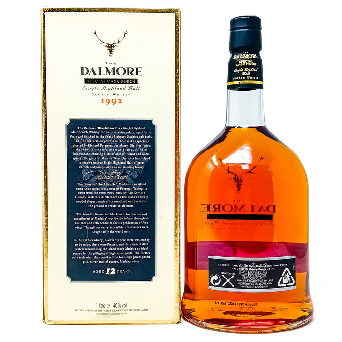 Dalmore 1992 Black Pearl 12 Year Old Malmsey Madeira Finish Single Malt Scotch Whisky, 1L, 40% ABV