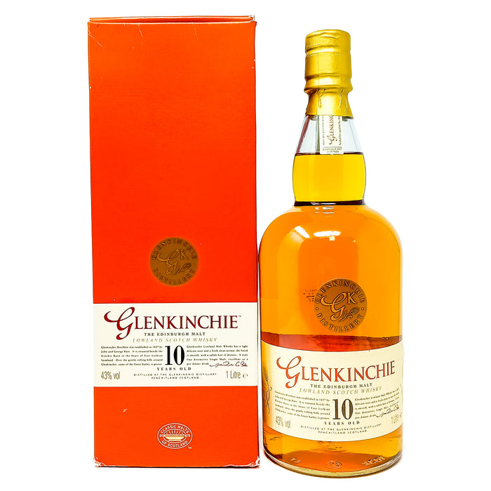 Glenkinchie 10 Year Old Single Malt Scotch Whisky, 1L, 43% ABV