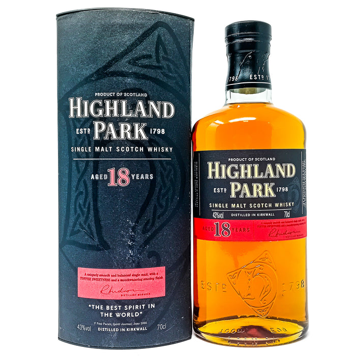 Highland Park 18 Year Old pre-2017 Single Malt Scotch Whisky, 70cl, 43% ABV