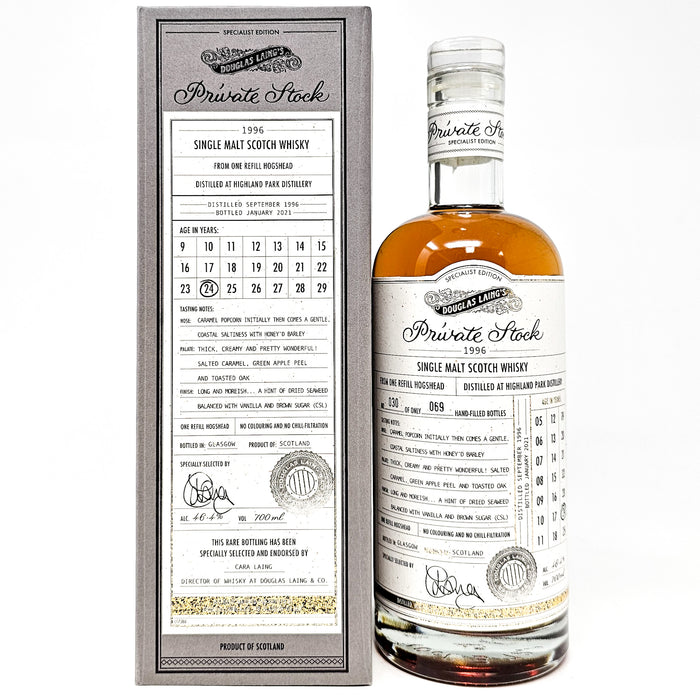 Highland Park 1996 24 Year Old Douglas Laing Private Stock Single Malt Scotch Whisky, 70cl, 46.4% ABV