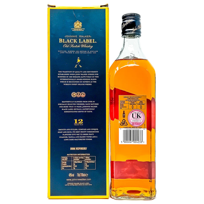 Johnnie Walker 12 Year Old Black Label Blended Scotch Whisky, 70cl, 40% ABV