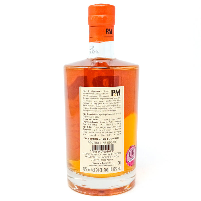 P&M 7 Year Old Corsican Single Malt Whisky, 70cl, 42% ABV
