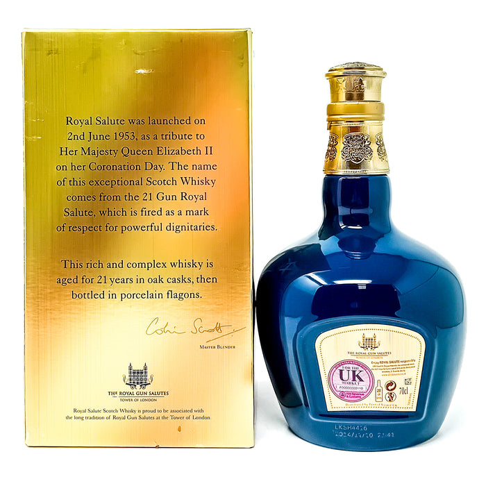 Royal Salute 21 Year Old Sapphire Flagon Blended Scotch Whisky, 70cl, 40% ABV