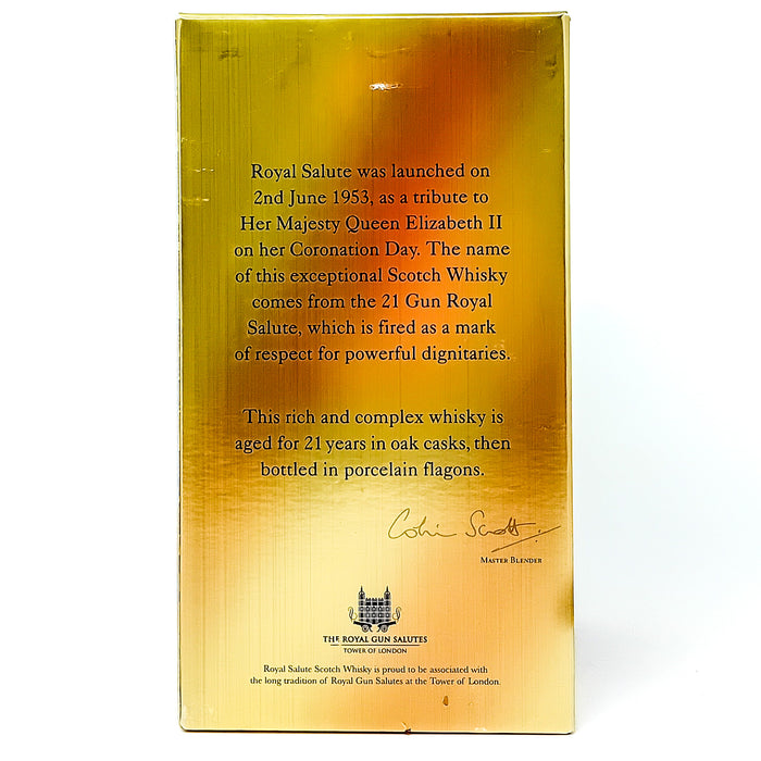 Royal Salute 21 Year Old Sapphire Flagon Blended Scotch Whisky, 70cl, 40% ABV