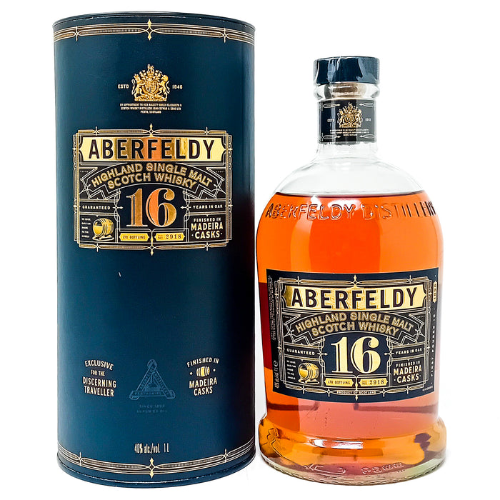 Aberfeldy 16 Years Madeira Cask Single Malt Scotch Whisky, 1L, 40% ABV