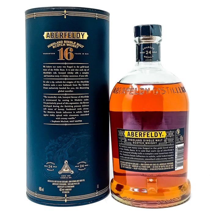 Aberfeldy 16 Years Madeira Cask Single Malt Scotch Whisky, 1L, 40% ABV