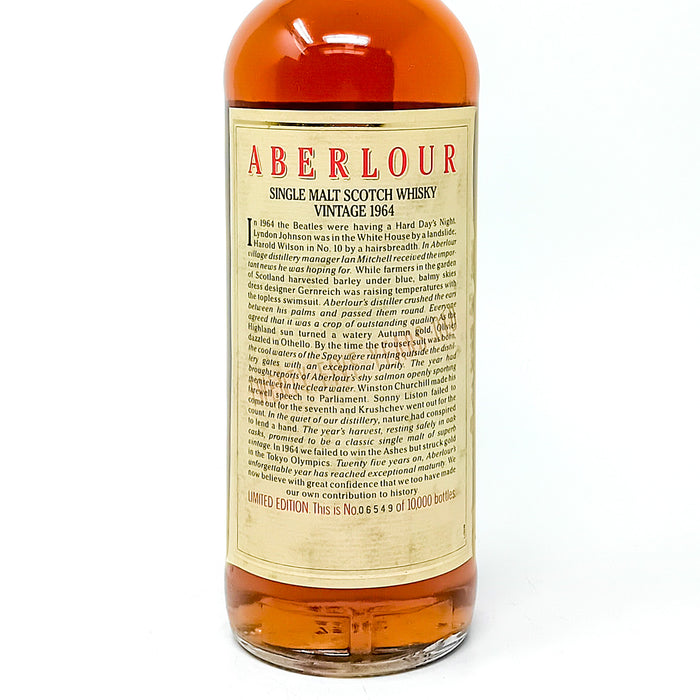 Aberlour 1964 25 Year Old Single Malt Scotch Whisky, 75cl, 43% ABV