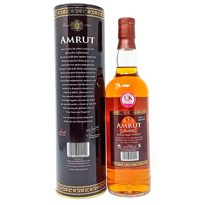 Amrut Fusion Batch #17 Indian Single Malt Whisky, 70cl, 50% ABV