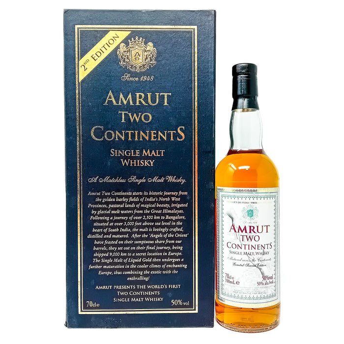 Amrut Two Continents Second Edition Indian Single Malt Whisky, 70cl, 50% ABV