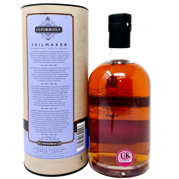 Ardgowan Clydebuilt Sailmaker Blended Malt Scotch Whisky, 70cl, 48% ABV