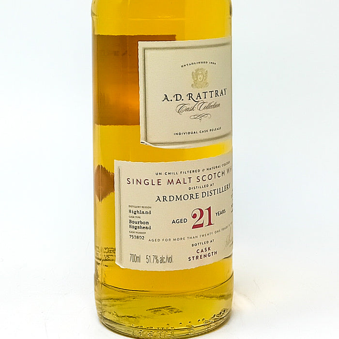 Ardmore 1998 21 Year Old A.D. Rattray Single Malt Scotch Whisky, 70cl, 51.7% ABV.
