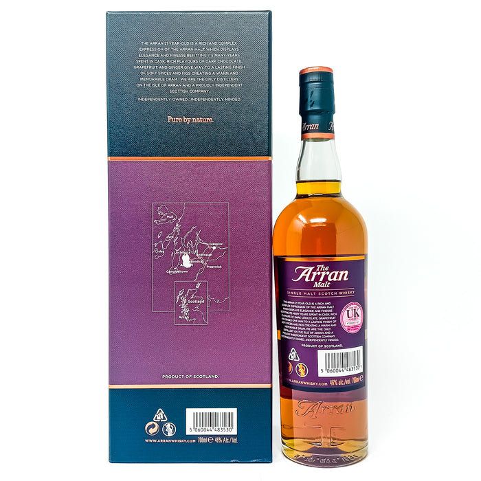 Arran 21 Year Old Single Malt Scotch Whisky, 70cl, 46% ABV