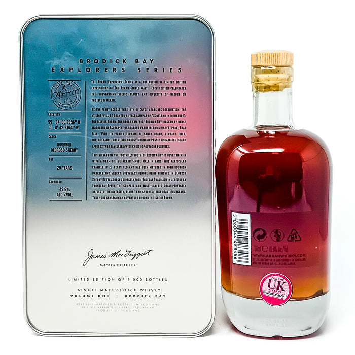 Arran 20 Year Old The Explorers Series Volume 1 Brodick Bay Single Malt Scotch Whisky, 70cl, 49.8% ABV