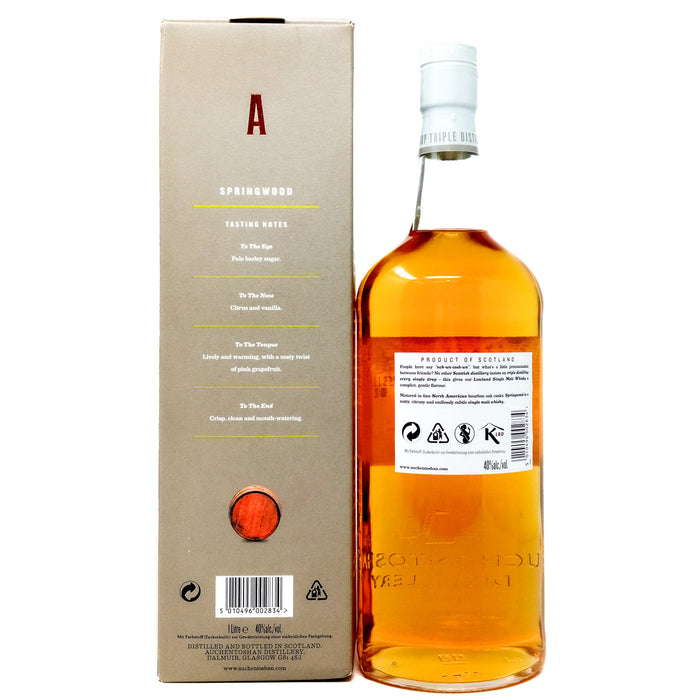 Auchentoshan Springwood Single Malt Scotch Whisky, 1L, 40% ABV