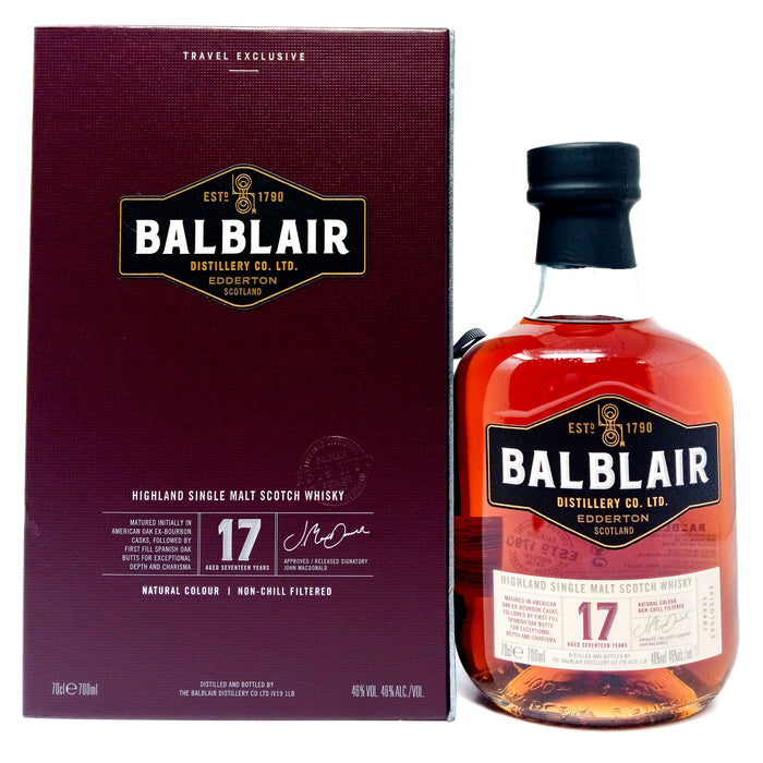 Balblair 17 Year Old Single Malt Scotch Whisky, 70cl, 40% ABV