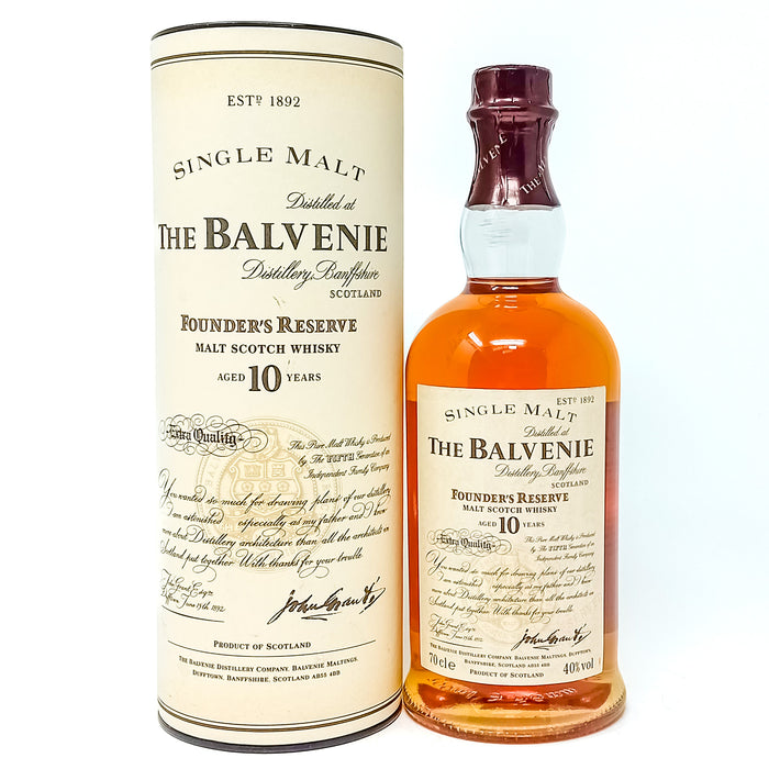 Balvenie 10 Year Old Founder's Reserve Single Malt Scotch Whisky, 70cl, 40% ABV