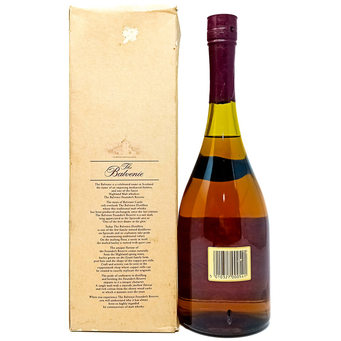 Balvenie 10 Year Old Founder's Reserve Cognac Bottle Single Malt Scotch Whisky, 70cl, 40% ABV