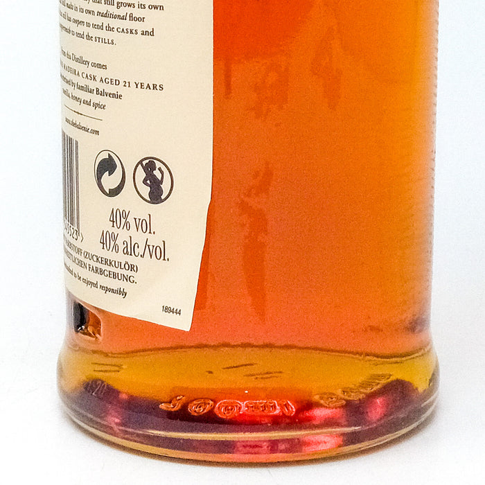 Balvenie 21 Year Old Madeira Cask Single Malt Scotch Whisky, 70cl, 40% ABV