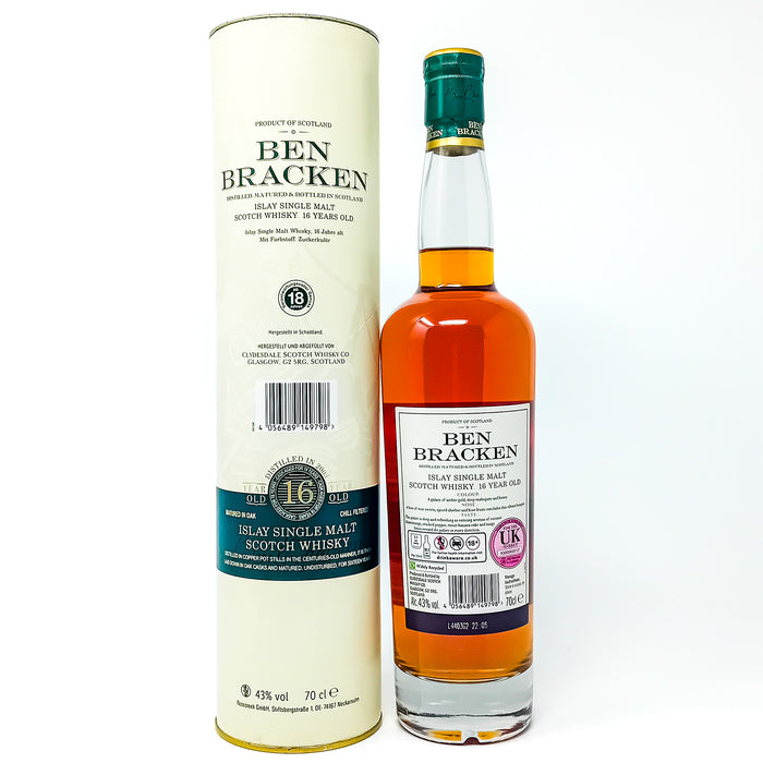 Ben Bracken 16 Year Old Islay Single Malt Scotch Whisky, 70cl, 43% ABV
