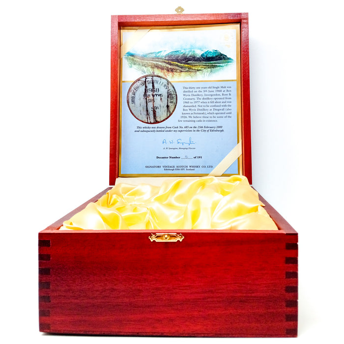 Ben Wyvis 1968 31 Year Old Signatory Vintage Single Malt Scotch Whisky, 70cl + 5cl, 51% Vol.