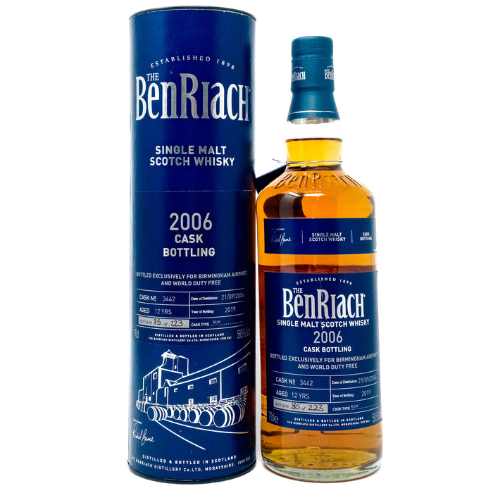 Benriach 2006 12 Year Old Single Cask #3442 Birmingham Airport Exclusive Single Malt Scotch Whisky, 70cl, 59.5% ABV