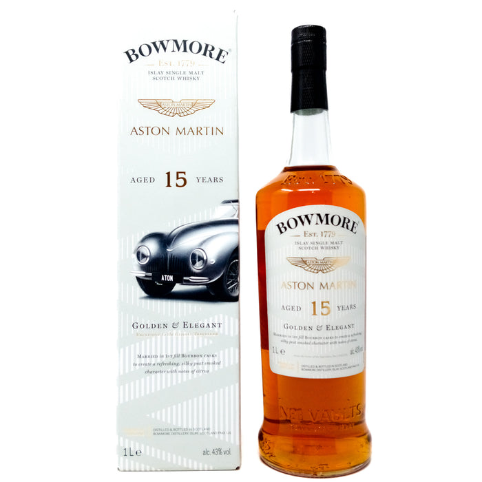 Bowmore 15 Year Old Golden and Elegant Aston Martin Edition 2 Single Malt Scotch Whisky, 1L, 43% ABV