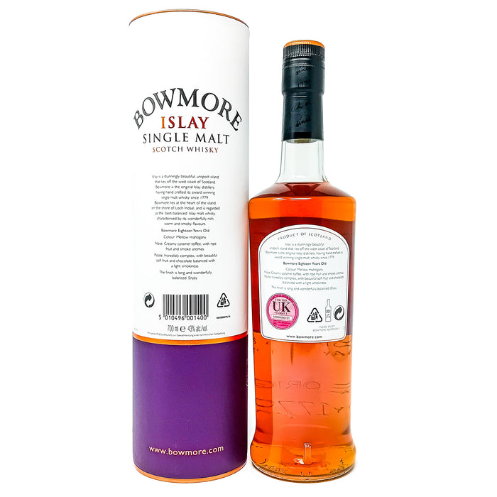 Bowmore 18 Year Old Single Malt Scotch Whisky, 70cl, 43% ABV
