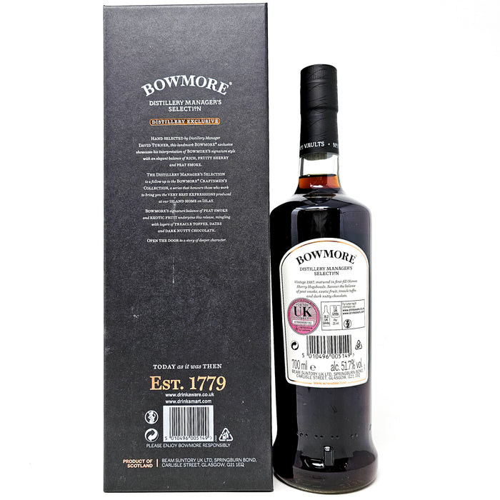 Bowmore 1997 Distillery Manager's Selection Single Malt Scotch Whisky, 70cl, 51.7% ABV