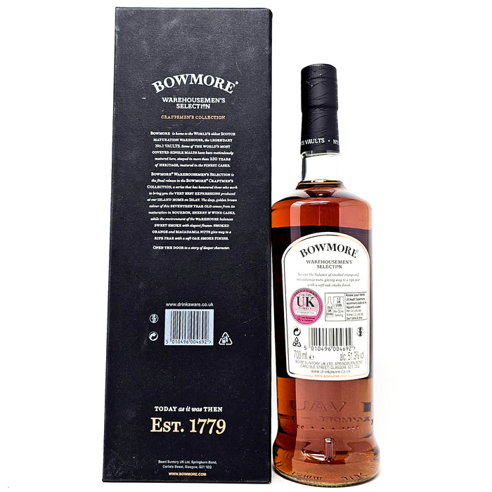 Bowmore 1999 Warehousemen's Selection 17 Year Old Distillery Shop Single Malt Scotch Whisky, 70cl, 51.3% ABV