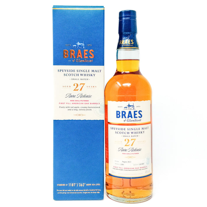 Braes of Glenlivet 27 Year Old Rare Release Single Malt Scotch Whisky, 70cl, 48% ABV