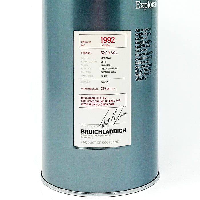 Bruichladdich 1992 23 Year Old Micro-Provenance Cask Evolution Exploration Single Malt Scotch Whisky, 70cl, 52% ABV