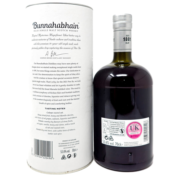 Bunnahabhain 2001 Marsala Cask Finish Feis Ile 2021 Single Malt Scotch Whisky, 70cl, 53.6% ABV