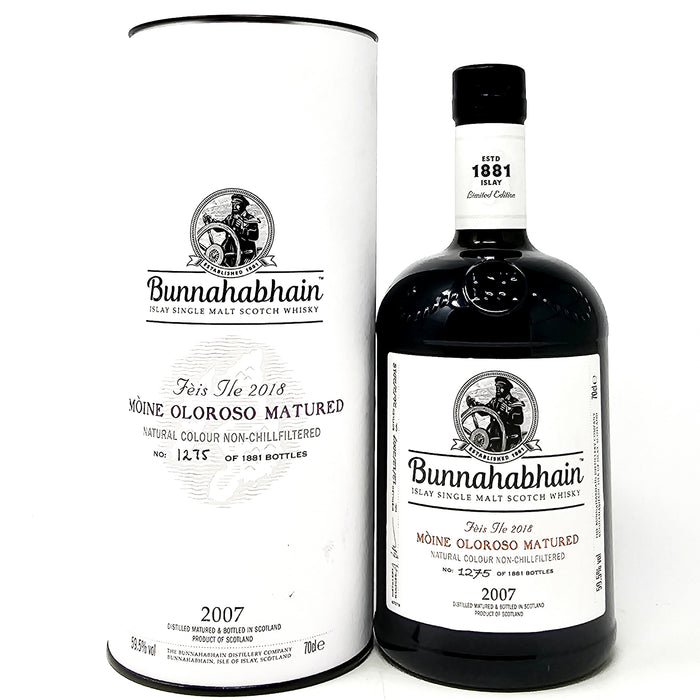 Bunnahabhain 2007 Moine Oloroso Matured Feis Ile 2018 Single Malt Scotch Whisky, 70cl, 59.5% ABV
