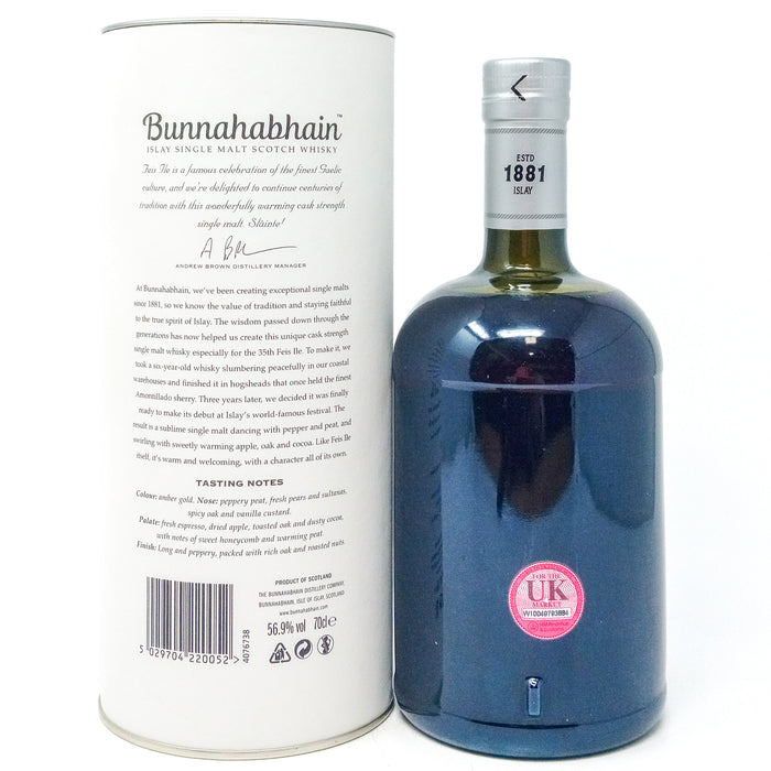 Bunnahabhain 2010 Feis Ile 2020 Amontillado Finish Single Malt Scotch Whisky, 70cl, 56.9% ABV