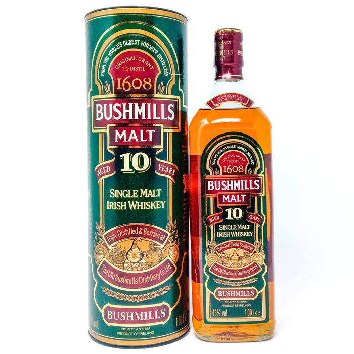 Bushmills 10 Year Old Single Malt Irish Whiskey, 1L, 40% ABV