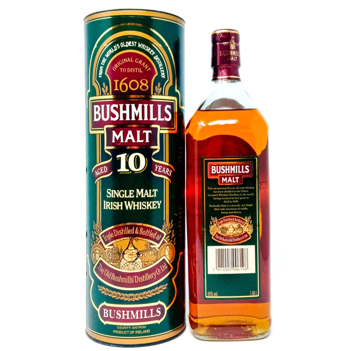 Bushmills 10 Year Old Single Malt Irish Whiskey, 1L, 40% ABV