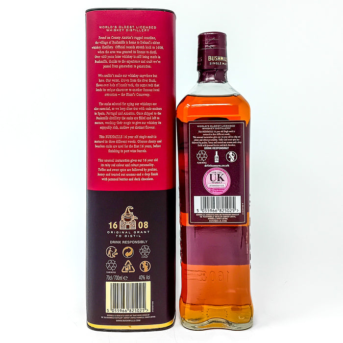 Bushmills 16 Year Old Three Woods Single Malt Irish Whiskey, 70cl, 40% ABV