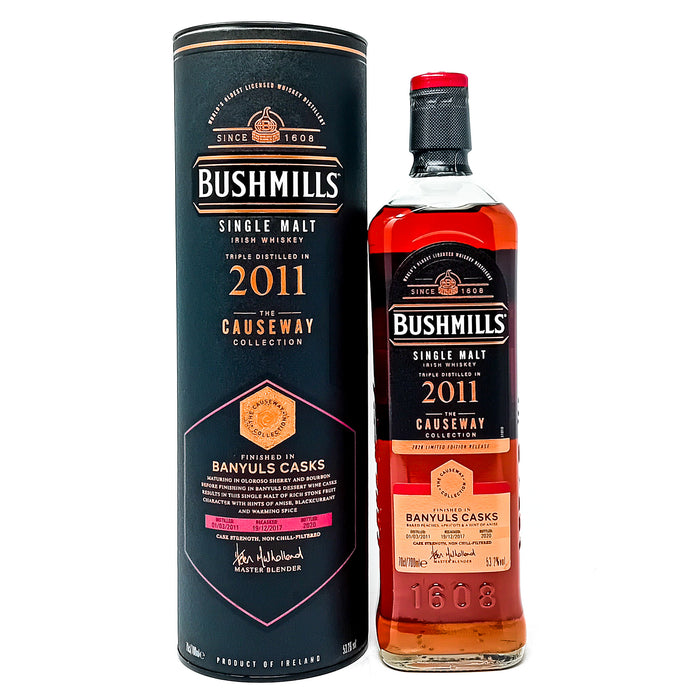 Bushmills 2011 Banyuls Cask Causeway Collection Single Malt Irish Whiskey, 70cl, 53.2% ABV