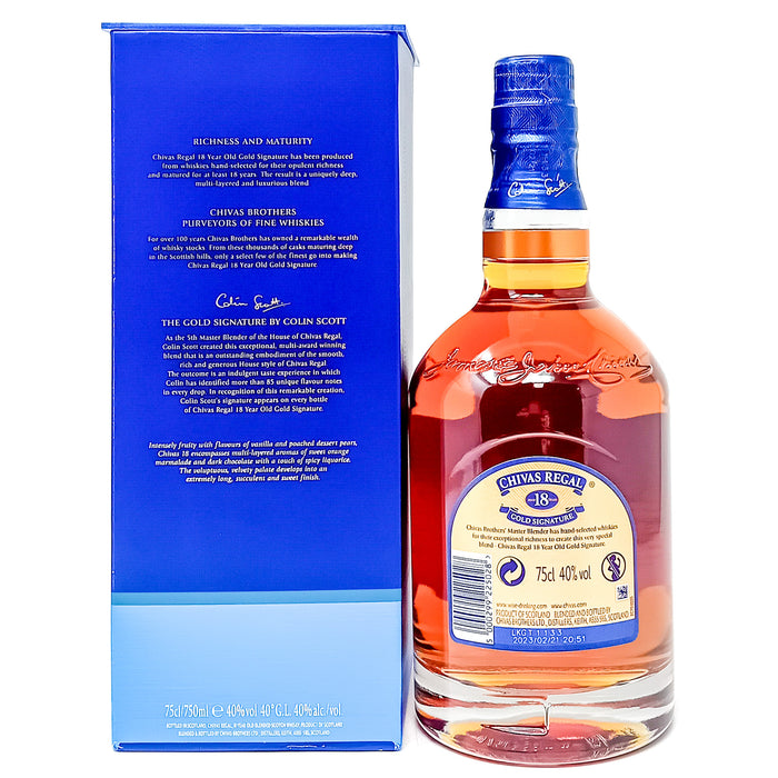 Chivas Regal 18 Year Old Gold Signature Blended Scotch Whisky, 75cl, 40% ABV