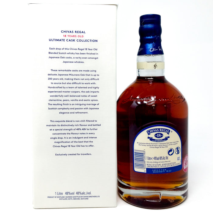 Chivas Regal 18 Year Old Japanese Oak Finish Blended Scotch Whisky, 1L, 48% ABV