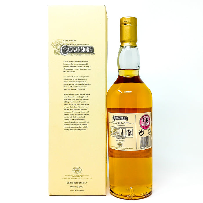 Cragganmore 1989 21 Year Old Single Malt Scotch Whisky, 70cl, 56% ABV