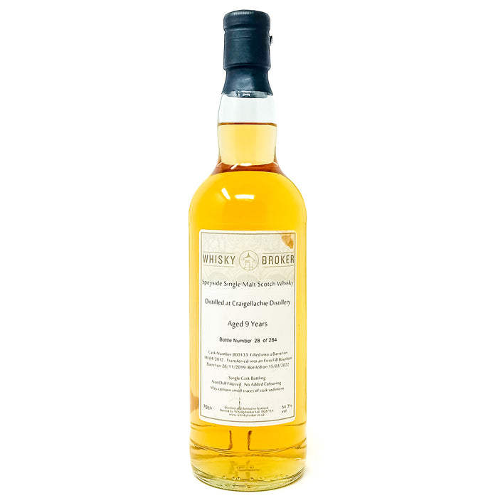 Craigellachie 2012 9 Year Old Whisky Broker Single Malt Scotch Whisky, 70cl, 54.3% ABV