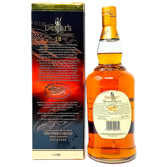 Dewar's 12 Year Old Special Reserve Blended Scotch Whisky, 1L, 43% ABV